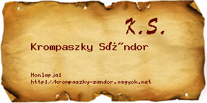 Krompaszky Sándor névjegykártya