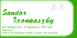 sandor krompaszky business card